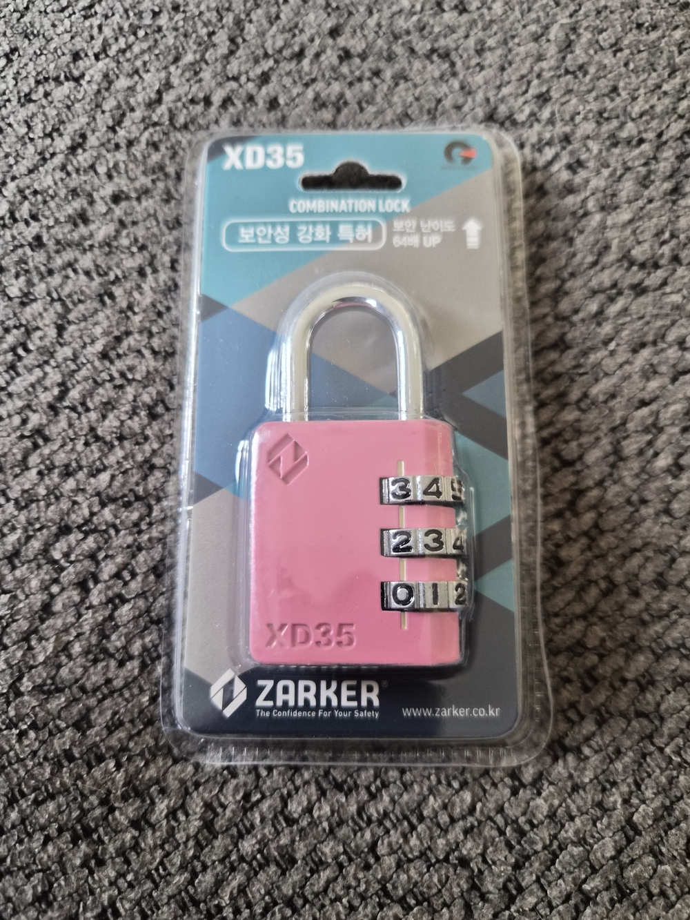 XD35 Pink Combination Lock - 3-Digit Security Padlock NEW